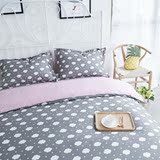 全棉可爱韩式北欧全棉粉色纯棉床上用品床单三件四件套1.5m1.8米
