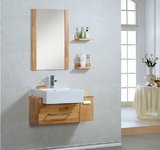 浴室柜组合 橡木PVC挂墙式 欧式现代简约台上盆 小户型吊柜洗脸盆