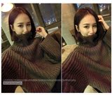 2015冬装新款宽松显瘦加厚高领套头毛衣韩国纯色针织衫外套女学生