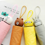 包邮●韩国可爱卡通萌物男女雨伞 动漫创意折叠三折伞学生小清新