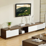 中式电视柜北欧实木贴皮简约现代伸缩电视机柜客厅组合拉伸地柜