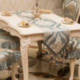 高档欧式餐桌布椅垫椅套坐垫奢华提花布艺茶几盖布桌旗桌巾定做