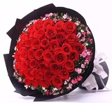 七夕节情人节99朵红玫瑰99朵玫瑰花束生日求婚花束上海鲜花当天送