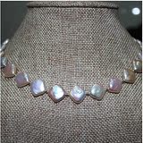异形巴洛克珍珠项链 天然混彩五光十色菱形小方块 精致时尚小清新