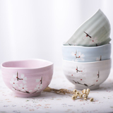 四个免邮4.25英寸手绘日式樱花碗餐具陶瓷饭碗小米饭碗出口礼盒碗