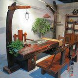 老船木茶桌仿古中式茶台室内外休闲茶几古船木茶桌椅组合家具批发