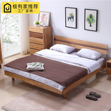日式全实木床1.8米双人白橡木床1.5单人卧室家具1.2米北欧原木床