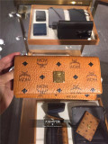 香港专柜代购 MCM棕色男女士通用超耐用暗扣长款钱包钱夹 手拿包