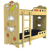 幼儿园亲子园儿童专用床 樟子松月亮双层床 松木两人床 午休睡床