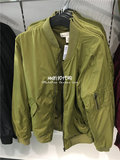 HM H&M专柜正品代购男装立领尼龙飞行员拉链夹克外套0326207006