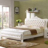 欧式软包实木床1.5米简欧软靠储物白色公主床1.8米双人气动高箱床