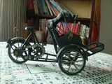 儿时记忆回忆老铁皮黄包车模型 老面包车自行车 文革钢构玩具道具
