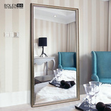 BOLEN美式镜子全身 穿衣镜落地镜欧式试衣镜带支架卧室壁挂大镜子