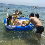 三人浮排水上3人浮床游泳漂流充气床游泳圈沙滩浮排水上躺椅