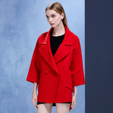 尚左爱右女装2016冬季新款羊毛外套双面绒专柜正品高端呢子大衣