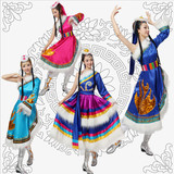 少数民族演出服 藏族舞蹈服装 舞台表演服饰 女装2016新款
