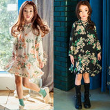 韩国童装2016春款女童碎花雪纺连衣裙韩版儿童花朵不规则亲子裙子