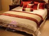 新中式中国风古典民族风红色床上用品样板房样板间软装床品多件套