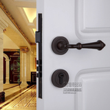 美式黑色铜锁房门锁简约分体球形锁贝尔维帝欧式卧室纯铜执手把手