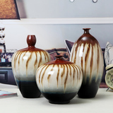 景德镇陶瓷花瓶摆件 台面大花瓶 景观陶罐瓷 仿古窑变釉现代装饰