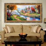 欧式山水客厅壁画酒店办公室装饰画有框纯手绘爱家托马斯风景油画