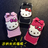 韩国Hello Kitty苹果6S/6plus硅胶手机壳三星Note3/4/5蝴蝶结防摔