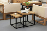 loft创意美式家具铁艺茶几小桌子 复古实木长方形小茶几 角几边几