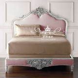 法式简欧新古典软包床雕刻公主床美式实木床简欧雕花1.51.8双人床