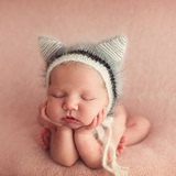 新款儿童摄影服装 新生儿照相服饰 满月百天婴儿影楼拍摄马海毛帽