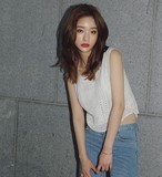 韩国 chic复古度假风性感钩花蕾丝背心 透视打底背心罩衫
