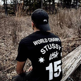 <现货秒发>Stussy World Champs Tee 字母短袖T恤 背后数字15潮牌