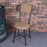 LOFT工业风铁艺酒吧椅凳子靠背复古吧台椅高脚凳做旧酒吧咖啡厅