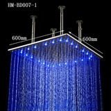 淋浴房集成吊顶板块花洒24寸60公分方形带灯顶喷花洒头led洗澡头