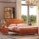 实木套房家具 中式实木双人床1.5米1.8米简易架子床 橡木床 特价