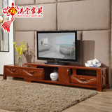 现代中式全实木电视柜可伸缩地柜简约茶几客厅家具组合电视机柜子