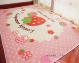 特价 粉红波点草莓 加厚防滑卧室床边儿童游戏爬行珊瑚绒卡通地毯