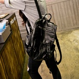 双肩包女韩版学院风pu学生休闲旅行包背包全防水简约日韩运动书包