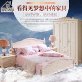 韩式田园床实木床欧式双人床1.8米白色单人床1.5米高箱储物公主床