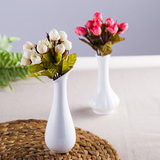 西式干花花瓶简约现代白色插花家居客厅装饰品陶瓷摆件小花器
