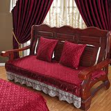 实木红木沙发坐垫中式木质定做防滑毛绒椅垫活套带拉链四季通用