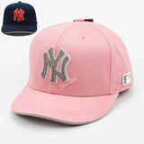 mlb棒球帽专柜正品代购水粉色短檐NY鸭舌帽嘻哈帽弯沿帽子01061