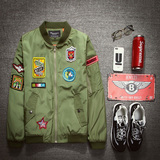 春秋季美国空军飞行员男夹克潮男士韩版薄款青年跑男工装同款外套