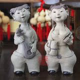 青岛特色泥人泥塑雕塑 陶瓷娃娃 创意家居饰品摆件纯手工工艺品