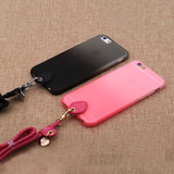 iphone6plus情侣挂绳手机壳 创意4.7/5.5寸手机套简约挂脖保护套
