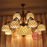 美式蒂凡尼灯复古彩色玻璃创意吊灯别墅客厅多层大型工程会所吊灯