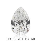 仕爵珠宝 1克拉 E VS1 EX GD GIA 天然梨形 裸钻 可定制钻戒