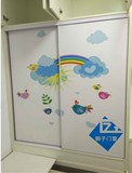 常州彩绘烤漆推拉门滑动衣柜韩式新款儿童房可爱动画卡通定制移门