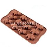 -12 Dinossauro Shaped Silicone Chocolate Candy Jelly Mold