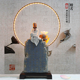 中式创意家居摆件夜灯台灯 会所酒店玄关装饰雕塑佛教禅意景观