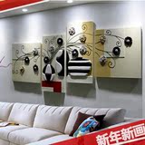 客厅挂画 沙发背景墙 装饰画  现代简约 壁画 立体抽象大厅四联画